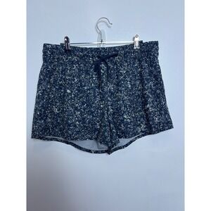 Athleta Blue Abstract Print Running Shorts Womens 12 Drawstring Pockets Yoga Gym